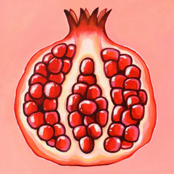 Pomegranate Vulva - Fruit Figure - Signed Art Print - by Carlie Pearce