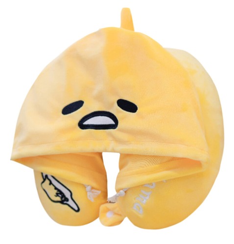 foefaik Lazy Cute Egg Plushies Cushions Plush Neck Pillow Cervical Pillows Hooded Nap Throw Pillows - Lazy Egg