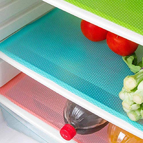AKINLY 9 Pack Washable Fridge Mats Liners Waterproof Fridge Pads Drawer Table Mats Refrigerator Liners for Shelves,3Red/3Green/3Blue - Red/Green/Blue