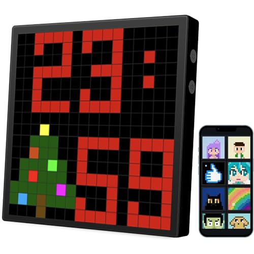 Neonawall LED Pixel Display, Pixel Art with 32 x 32 LED Panel Display APP Control Custom Text Pattern Animation for Gaming Room Decor, Digital Clock, Christmas Gifts - 1 Pack