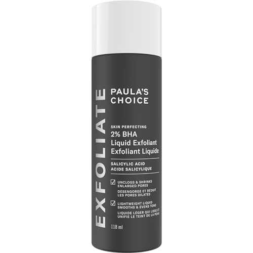 Paulas Choice SKIN PERFECTING 2% BHA Liquid Salicylic Acid Exfoliant, Daily Facial Exfoliator for Blackheads, Enlarged Pores, Wrinkles & Fine Lines, Fragrance-Free & Paraben-Free, Full Size - 118 ml - Full Size - 118ml