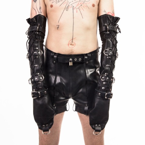 Full Sleeve Leather Bondage Mitts | Default Title