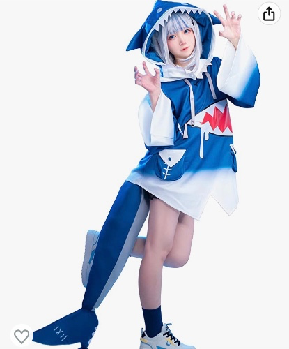 Amazon.com: NSPSTT Hololive Gawr Gura Cosplay Costume ENG Shark Costume Hat Fish Tail : Clothing, Shoes & Jewelry