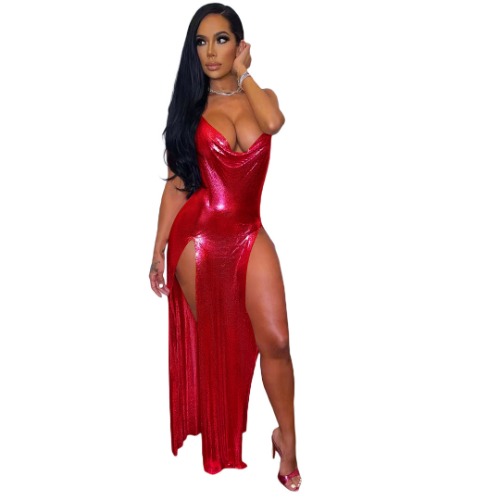 Soul Snatch | "Magic Shimmer" Metallic Night Dress - Red / XXL