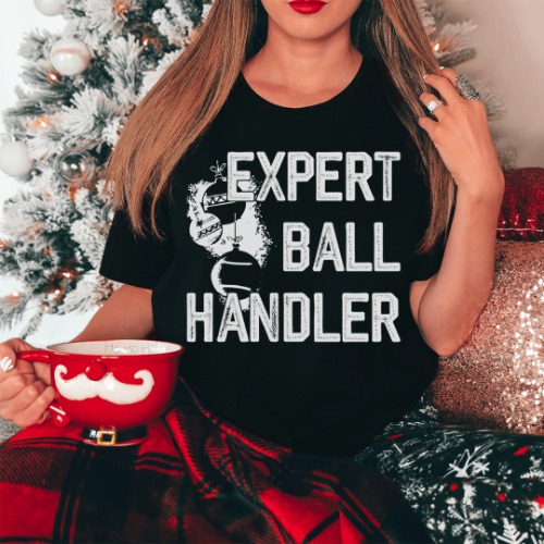 Expert Ball Handler Christmas Tee - Black Heather / XL
