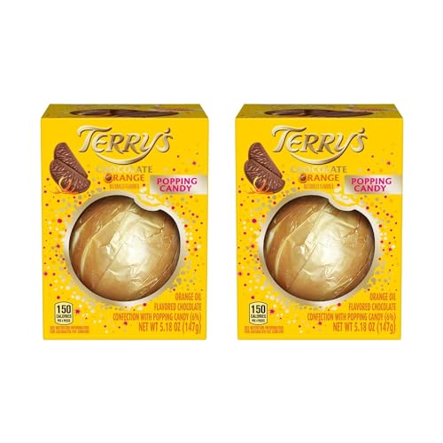 Terry's Chocolate Orange 5.18 Oz! Orange Flavored Chocolate With Popping Candy! Delicious Chocolate Flavored With Natural Orange Oil! Tap It, Unwrap It And Enjoy It! (2 Pieces)