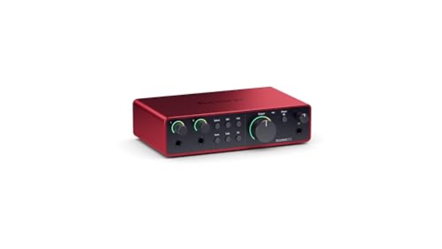 Focusrite Scarlett 2i2 4th Gen USB Audio Interface for Recording, Songwriting, Streaming and Podcasting — High-Fidelity, Studio Quality Recording, and All the Software You Need to Record - 2i2 - 4th Gen