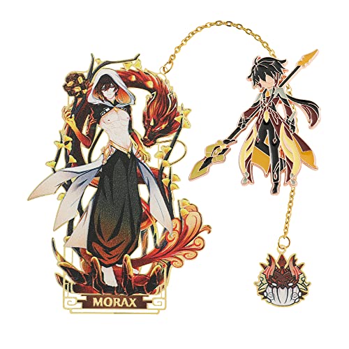 KF Ornament Game Bookmark and Pin Set Page Markers Assorted Book Markers Set for Students Reading and Teacher Appreciation Gifts - Zhongli 2pcs