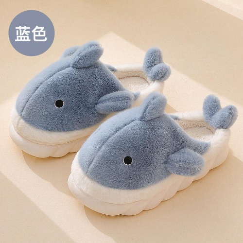 Eleanor - Cozy Cartoon Shark Slippers - Blue / 40-41