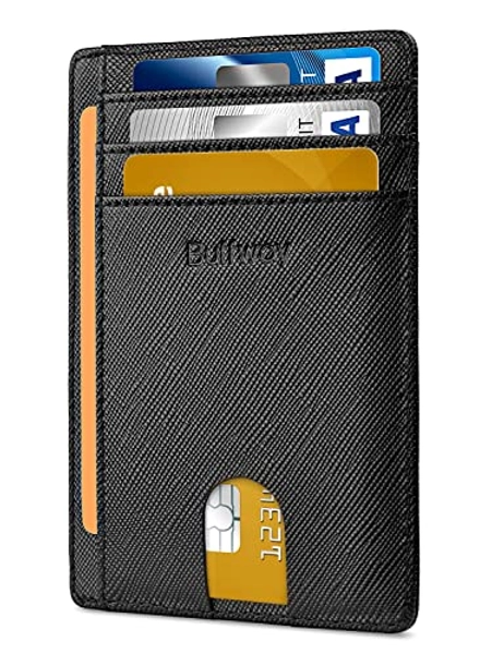 Buffway Slim Wallet for Men or Women Minimalist Small Leather Front Pocket Wallets with RFID Blocking and Gifts Box