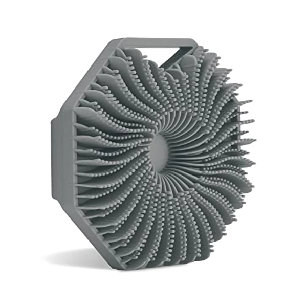 Sud Scrub® Antimicrobial Silicone Body Scrubber, Exfoliating Body Scrubber for Sensitive Skin, Eco Friendly Shower Scrubber for Body, Silicone Body Brush for Showering, Charcoal