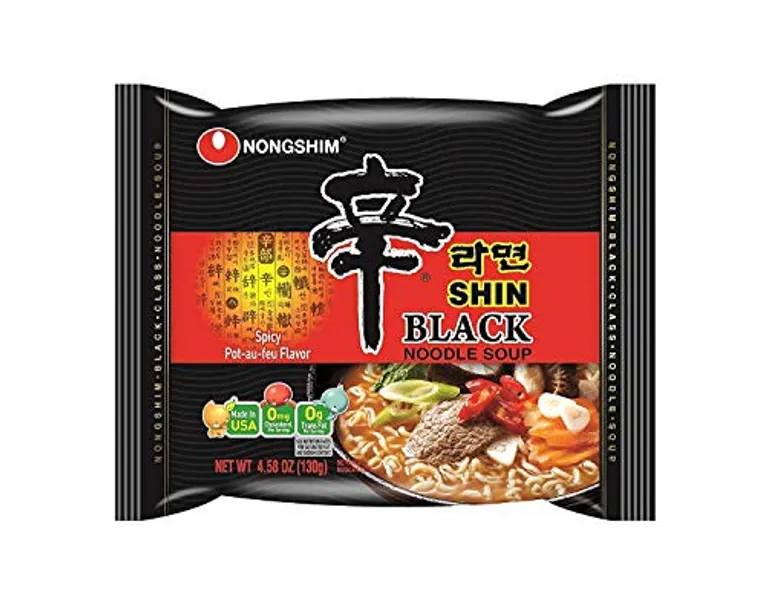 Nongshin Shim Ramen Noodles Black Pack of 4 by Made By: Nong Shim America Inc
