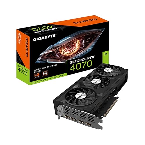 GIGABYTE GeForce RTX 4070 WINDFORCE OC V2 12G Graphics Card, 3X WINDFORCE Fans, 12GB 192-bit GDDR6, GV-N4070WF3OCV2-12GD Video Card - GeForce RTX 4070 WINDFORCE OC V2 12G