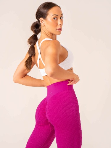 Honeycomb Scrunch Seamless Leggings - Fuchsia | L