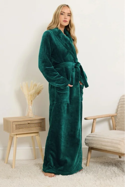 LTS Tall Teal Green Super Luxe Maxi Dressing Gown | Long Tall Sally