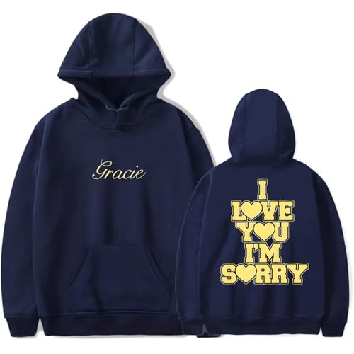Trconk Gracie Abrams I Love You I'm Sorry Kapuzenpullover Männer Frauen Unisex Mode Langarm Kapuzenpullover Casual Übergröße Pullover Sweatshirts XS~4XL - M - Blau
