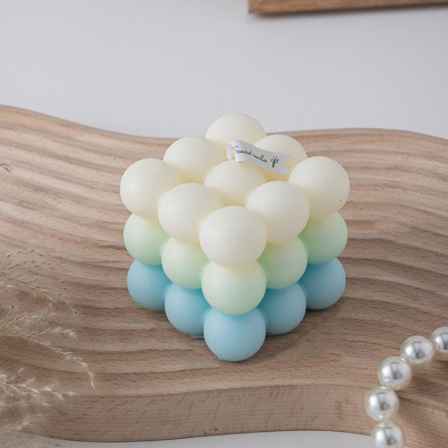 Blue Gradient Bubble Cube Candle