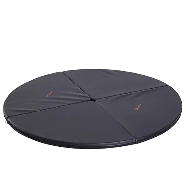 Soozier Pole Dance Mat, 2"T x 5'W Folding Pole Crash Mat for Home, Lightweight and Foldable - Black