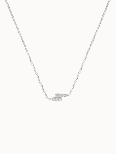 Striking Diamond Necklace - White Gold