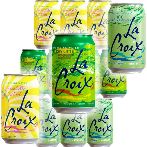 LaCroix Sparkling Water 3 flavor Variety Pack - 4 Key Lime, 3 Lime, 3 Limon Cello - 10 Count (12 oz.)
