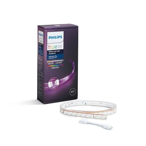 Philips Hue White & Color Ambiance Lightstrip Plus V4 Extension, 3ft/1m (No Plug), LED Strip Lights, Colour Changing, Bluetooth & Zigbee Compatible, Voice Activated with Alexa, Music Sync - 3ft