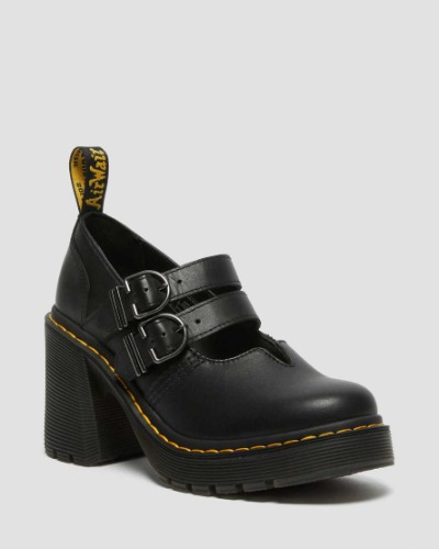 DR MARTENS Eviee Sendal Leather Heeled Mary Jane Shoes