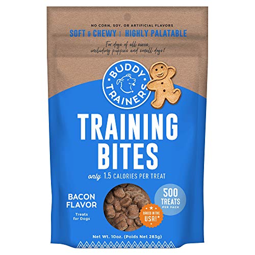 Buddy Biscuits Trainers 10 oz. Pouch of Training Bites Soft & Chewy Dog Treats Made with Bacon Flavor - Bacon