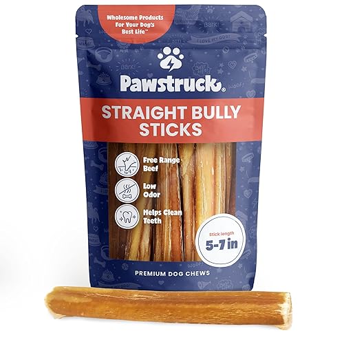 Pawstruck Natural 5-8" Bully Sticks for Dogs - Best Long Lasting, Rawhide Free, Low Odor Dental Chew Treat - Healthy Single Ingredient 100% Real Beef - 8 oz. Bag - Packaging May Vary - 8 Ounce (Pack of 1) - 5-8"