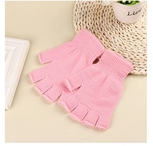 Knitted Warm fingerless Gloves Soft Winter Gloves Women gloves Men gloves - Pink