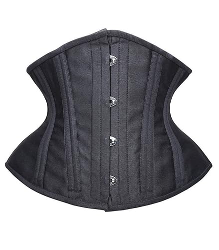 SHAPERX Women's Heavy Duty Corset Double Steel Boned Waist Trainer Corsets Underbust Body Shaper - 3X-Large - Black (Short Torso)