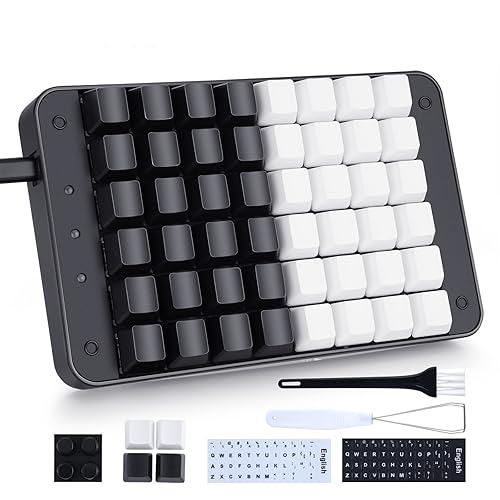 Koolertron One Handed Mechanical Gaming Keyboard, 48 Keys Fully Programmable Mini USB Macro Keyboard with OEM Gateron Red Switch, for Gamers/Designers/Video Editor - 48 Keyboard /Gateron Red Switch(Update)