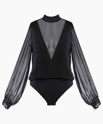 Les Bodys by Aubade Long-sleeve Bodysuit Black | Black / S