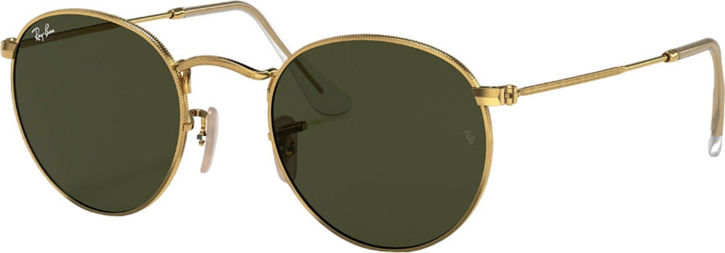 Round Metal Sunglasses - Polished Gold - Green Polarized Lens|-|Lunettes de soleil Round Metal - Polished Gold - Lentilles polarisées Green | Arista - Green Polarized / S
