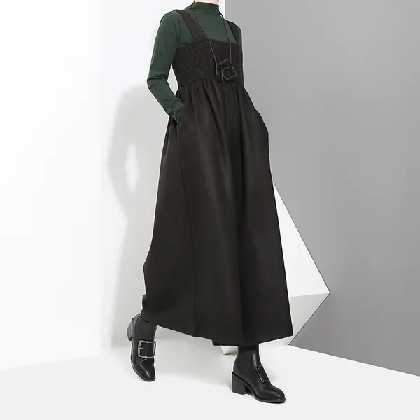 Jucee Wide Leg Overalls - Black by Marigold Shadows
