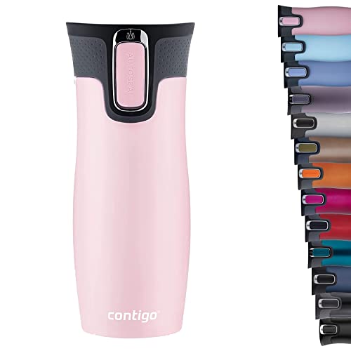 Contigo Unisex's West Loop Autoseal Thermobecher, Edelstahl Isolierbecher, Kaffeebecher to Go, BPA frei, auslaufsicherer Reisebecher mit Easy-Clean-Deckel, hält bis zu 5h Warm, 470 ml, Millenial Pink - Millenial Pink - 470 ml