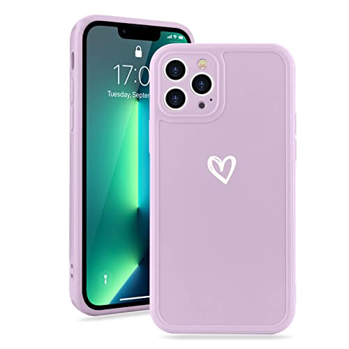 Micoden for iPhone 13 Pro Max Phone Case Cute Girls Silicone Shockproof Protective Bumper Cases with Love Heart Pattern Design for iPhone 13 Pro Max Purple - iPhone 13 Pro Max - Purple