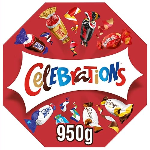 Celebrations Bulk Chocolate Box, 950g, Assorted Chocolates Gift Box with Mini Chocolate Bars & Biscuits, Chocolate Centrepiece - 950 g (Pack of 1) - Single