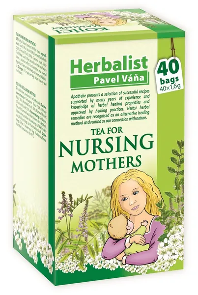 Herbal Nursing Tea for Breastfeeding Mothers stimulating Mother's Milk 40 Tea Bags by Apotheke Pavel Vana (Pack of 1)
