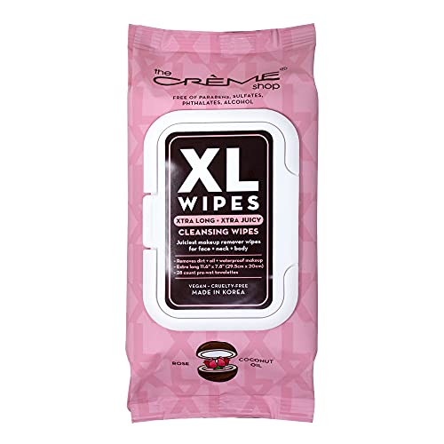 The Crème Shop - XL Makeup Removing Cleansing Wipes - Rose & Coconut (28 Count)