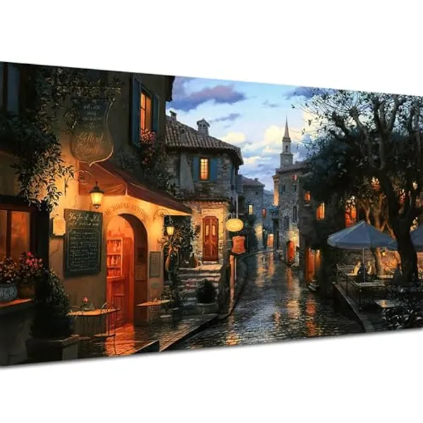 Aapxi Malen Nach Zahlen Erwachsene Landschafts,DIY Ölmalerei Bastelset für Anfänger und Erwachsene,Inklusive Knitterfreie Leinwand,Acrylfarben Set und 4 Pinsel,Geschenke und Home Haus Deko-40x80