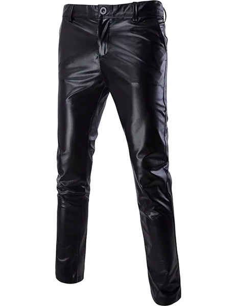 ZEROYAA Mens Night Club Metallic Gold Suit Pants/Straight Leg Trousers
