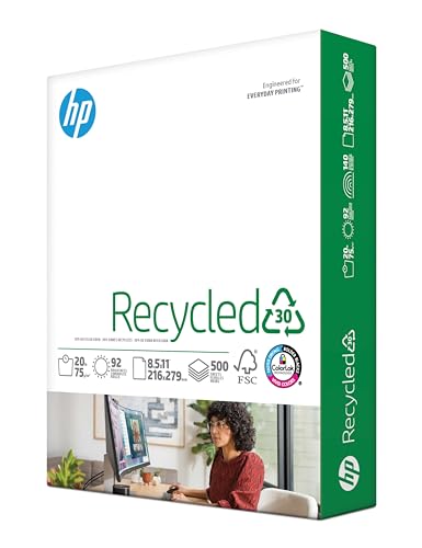 HP Printer Paper| 8.5 x 11 Paper | 30% Recycled Paper | 1 Ream - 500 Sheets | 92 Bright | Made in USA - FSC Certified |112100R - Ream | 500 Sheets - Letter (8.5 x 11)