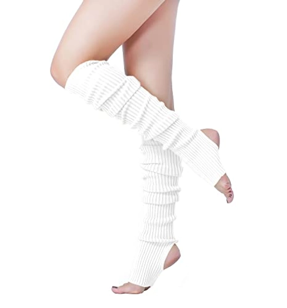 v28 Long Leg Warmer, Women’s Men 80s Party Ribbed Knit Dance Sports