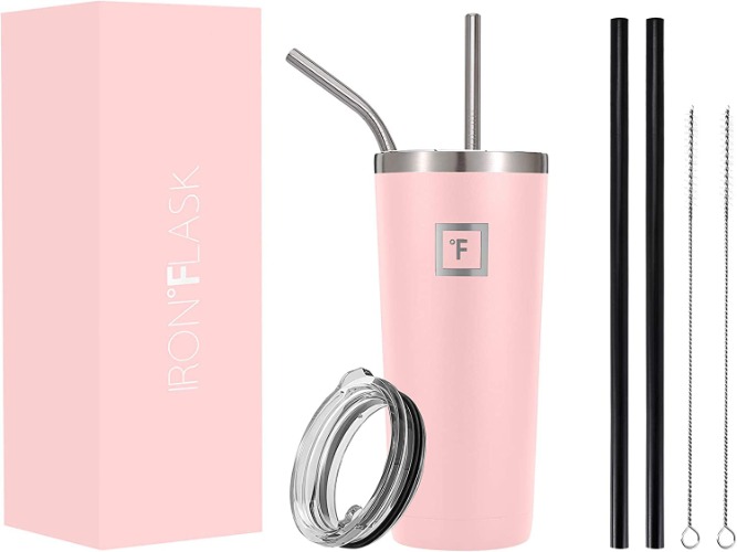 IRON °FLASK Classic Tumbler - 32 Oz, Vacuum Insulated Stainless Steel, Hot Cold, Double Walled, Thermo Travel Mug, Water Metal Canteen - Rose 32.0 ounces