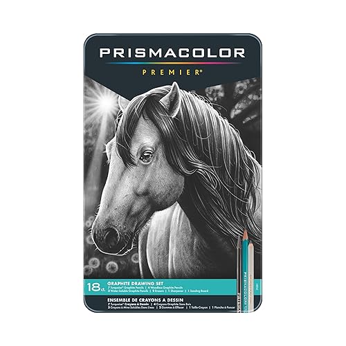 Prismacolor Premier Graphite Drawing Pencils With Erasers & Sharpeners, Adult Coloring, 18-Piece Set - Set