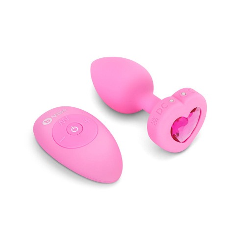 Vibrating Heart Plug Small/Medium - Pink