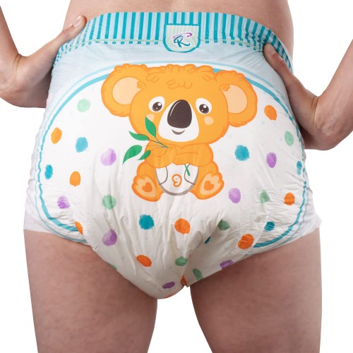 Rearz - Critter Caboose Brief Adult Printed Diapers - 12 Pack - 7600ml (Medium (30"- 40")) - Medium (12 Count)