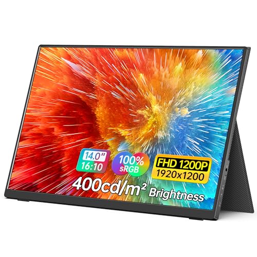 MNN 14 inch M140F1 Portable Monitor | 1920 * 1200P FHD | USB C, HDMI | Travel Display | 400cd/m² - 14'' 1200P