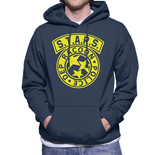Cloud City 7 Resident Evil Stars Police Logo Men's Hooded Sweatshirt - XXL - Navy Blue
