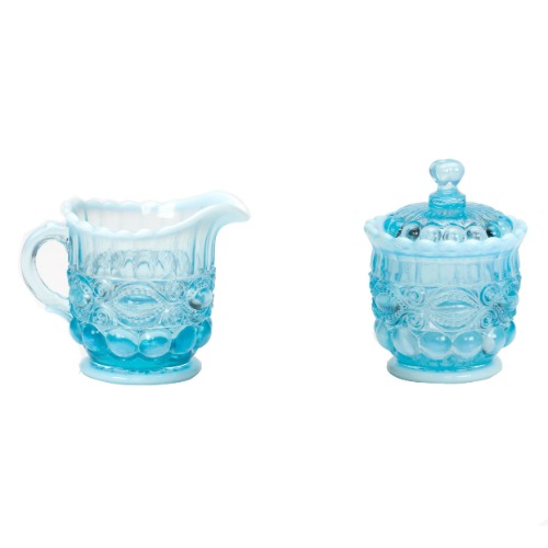 Eye Winker Creamer and Sugar Set | Aqua Opal